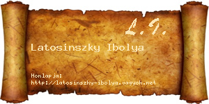 Latosinszky Ibolya névjegykártya